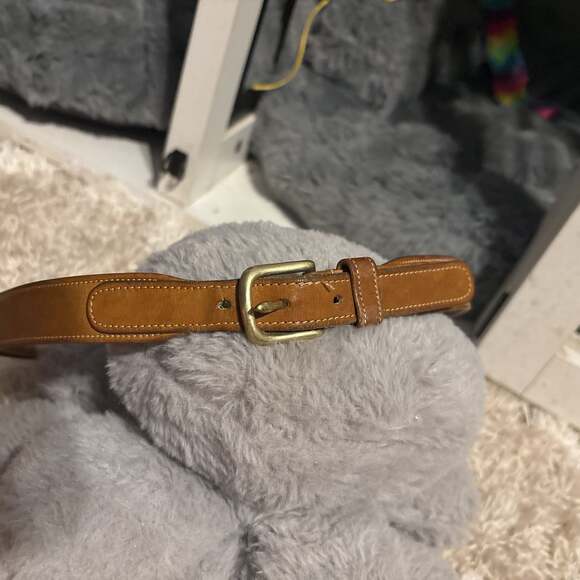 COACH, Brown leather belt with brass buckle 30” - Picture 1 of 4